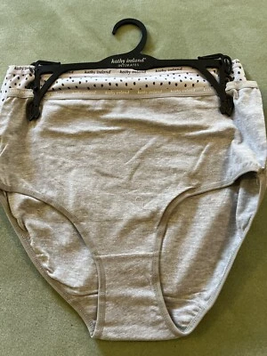 2 pair Kathy Ireland Panties gray/ blue polka dot 1X  NWOT    - Image 1 of 4