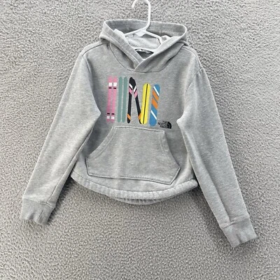 The North Face Hoodie Girls 6 Grey Rainbow Skies Fleece Lined Comfort Active * - Image 1 of 4