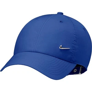 Nike Dri-FIT Club Unstructured Metal Swoosh Cap Men's Strapback Hat Blue M-XL - Picture 1 of 7