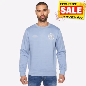 Sudadera De Moda Casual Comfort Crew Keyaan Para Hombre Azul - Picture 1 of 5