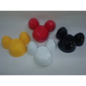 Disney Mickey Mouse Shaped Black Red White Yellow Snack Bowls/Dip Bowls Set of 4 - Picture 1 of 5