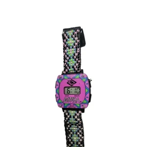 Vtg GOTCHA SURF Skate DIgital Watch 80s Orig Neon Pink Beaded Band NEW BATTERY - Picture 1 of 4