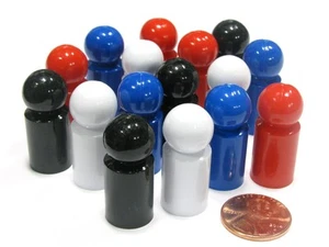 16er Set Kugelbauern 30 mm - je 4 schwarz blau weiß rot - Bild 1 von 2