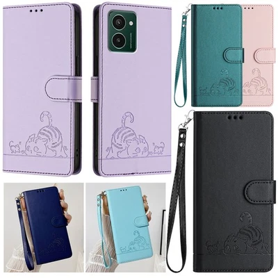 Folded Card Holder Wallet Leather Case For Nokia C32 G42 C12 G22 C02 Phone Cover - Image 1 of 4