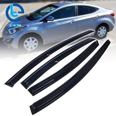 Window Visor For 2011-2016 Hyundai Elantra Sedan Sun Rain Wind Guard Vent Shade - Image 1 of 4