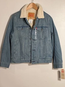 NUEVA Chaqueta de Camionero Levi's Sherpa Forrada Denim para Niños Talla L - Imagen 1 de 5