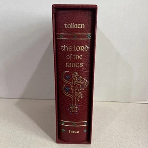 The Hobbit by J.R.R. Tolkien 1987 Red Leather Collectors Edition w/slipcase HMCO - Picture 1 of 8