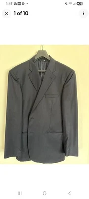 Мужской ЧЕРНЫЙ костюм Ermenegildo Zegna, размер 48L, шерстяная/шелковая смесь - Изображение 1 из 4