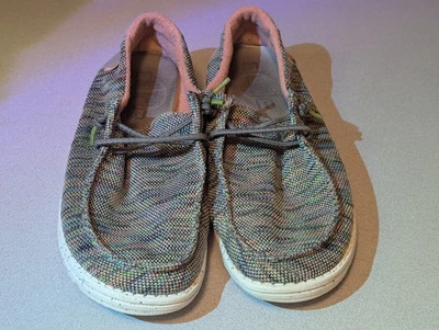 Zapatos informales para mujer Hey Dude Wendy Sox, pavo real - interior rosa, talla US W 10 Foto 1 de 4