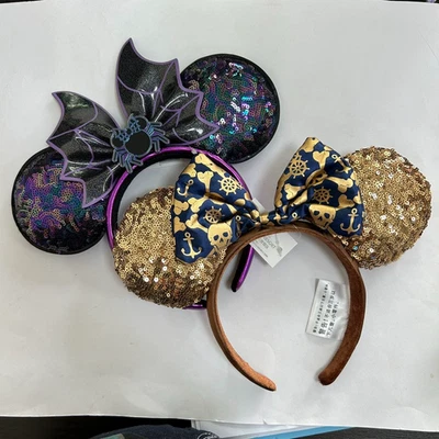 Disney Piratas del Caribe Oro Loungefly Halloween Telaraña Orejas Diadema Foto 1 de 4