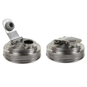 2Pc Wide Mouth  Jar Stainless Steel Pour Spout Lid,Reusable  Jar Lids for8333 - Imagen 1 de 7