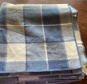Pendleton LL Bean weiche Wolle Full/Queen Size Decke blau & weiß - Bild 1 von 4