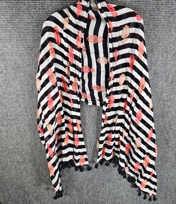 Daufuskie Island Spartina 449 亚麻混纺菠萝和条纹围巾 SC 出品 — 第 1/4 张图片