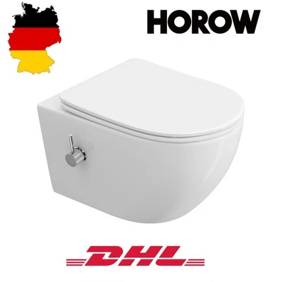 Dusch WC Spülrandloses Hänge WC mit Bidet Funktion Taharet Toilette mit Armatur - Bild 1 von 4