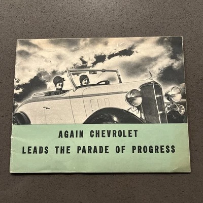 Folheto Chevrolet Leads the Parade of Progess 1933 25 páginas livreto - Imagem 1 de 4