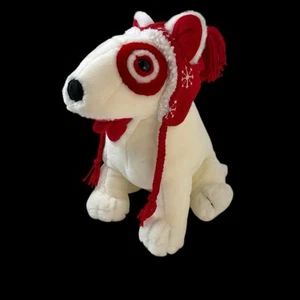 Target Dog Bullseye Peluche 2001 THE INN THING Sombrero de Navidad 14” Deco Empleado - Imagen 1 de 10