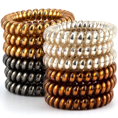 12 Pack Spiral Hair Ties for Women & Teens – No Crease, Waterproof Coils - Image 1 of 4