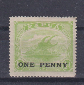 PAPUA , 1917, SG106w TYPE 6 1d on 1/2d YELLOW-GREEN, MH CV £10+ - Picture 1 of 1