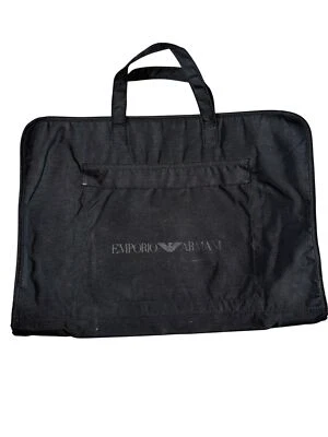Maletín Bolso Vintage Emporio Armani Negro Nylon Y2k Lujo Oficina Arte Viaje Foto 1 de 4