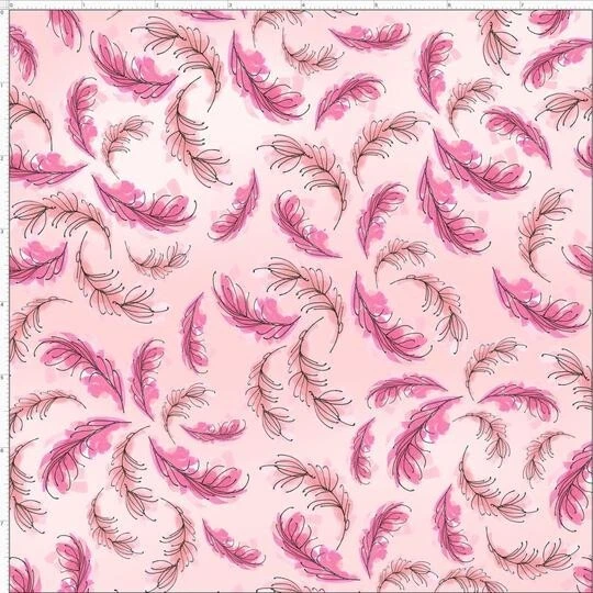 Plumas Loralie FLAMINGO sobre tela de edredón rosa #692-336 vendido por 1/2 yarda Foto 1 de 1