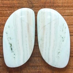 Par de piedras preciosas sueltas de ágata de encaje verde natural 83,90 quilates 41 mm X 24 mm aprox. - Imagen 1 de 6