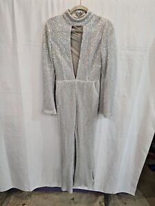 Worn Size 10 Silver Sequin Jumpsuit/ Playsuit By Lavish Alice  JTT27