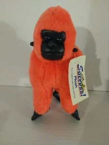 9 Zoll Gorilla Plüschpuppe orange/schwarz weiches Leder Gesicht/Füße Kunststoffaugen Stofftier (F - Bild 1 von 6