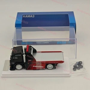1:64 SH KamaZ Spoon Sports Flatbed Tow Truck Black Diecast Model Car Collection - Picture 1 of 8