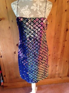 Topshop Sequinned Dress Size 14 Used Ex Con - Picture 1 of 13