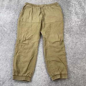 American Rag Cie Moto Jogger Pants Men's Large Tan Drawstring Waist - Picture 1 of 8