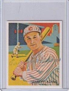 1985 TCMA #24 SPARKY ADAMS HAND SIGNED AUTOGRAPH CUBS 8193