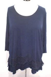 TS Taking Shape Navy Blue, Round Neck ,Long Sleeve Top/Blouse Size XL 22-24 - Picture 1 of 2