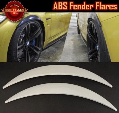 Pair Of ABS Painted White 1" Diffuser Wide Fender Flares Extension Trim For Ford - Image 1 of 2