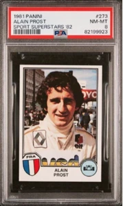 1981 Panini Sport Superstars #273 Alain Prost 2nd Year F1 Card PSA 8 NM-MT POP 3 - Picture 1 of 2