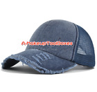 Distressed Dyed Washed Cotton Solid Plain Adjustable Mesh Baseball Cap Hat C19