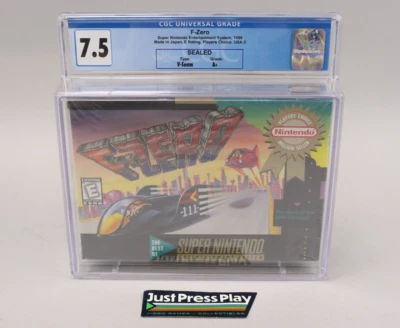 F-Zero Super Nintendo SNES 1998 New Factory Sealed V-Seam CGC Graded 7.5 A+ - Image 1 of 4