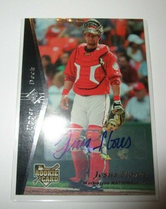 2007 Upper Deck Baseball Card Autographed Jesus Flores #155 Rookie