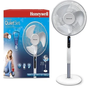 Honeywell QuietSet Oscillating Pedestal Fan – 5 Speed, Remote & Timer – White - Picture 1 of 7