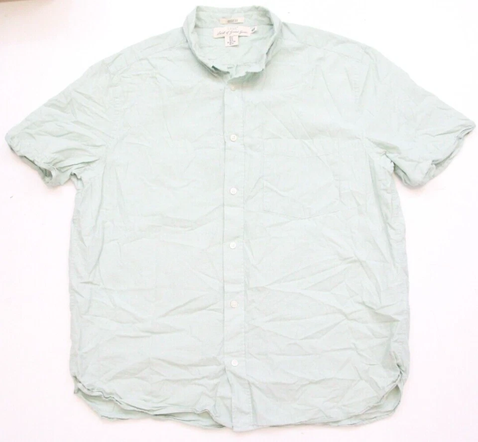 Camisa de Vestir H&M LOGG Azul Bolsillo Manga Corta Algodón Extra Grande XL Para Hombre 1-812 Foto 1 de 4