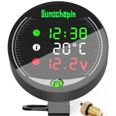 Medidor de temperatura digital 5 en 1 LED para motocicleta ATV temperatura del agua con sensor Foto 1 de 4