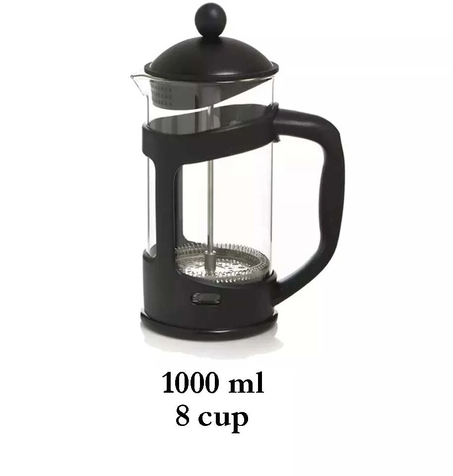 Zodiac Colours Glass 6 Cup Cafetiere Coffee Maker Black Funky