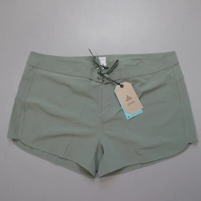 prAna Schaffie Hybrid Board Shorts Performance Woven Army Green Women's Size XL - Image 1 of 4
