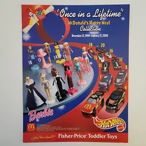 McDonalds Happy Meal Toys 2000 Gerente Promocional Papel Barbie Hot Wheels - Imagen 1 de 2