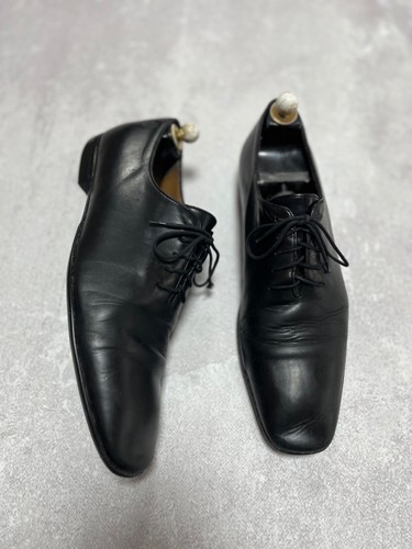 Scarpe Oxford vintage Gucci in pelle nera con punta alare Brogue US 10 5D