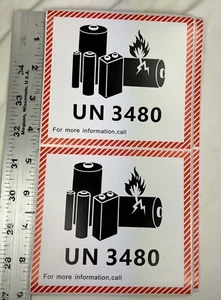 50 Lithium iOn battery shipping sticker 3480, standalone shipping sticker - Picture 1 of 1