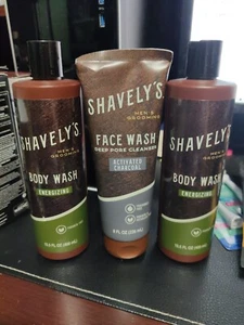 SHAVELY'S BODY WASH(2) & FACE WASH(1) MEN'S - Picture 1 of 3