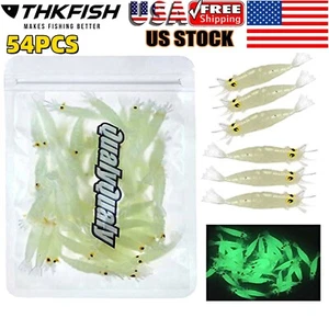 54Pcs Soft Fishing Lures Artificial Bait Luminous Glow Lure Small Shrimp Lure - Picture 1 of 9