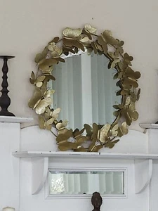 Hampton butterflies CONTEMPORARY gold MIRROR 70cm diameter NEW - Picture 1 of 6
