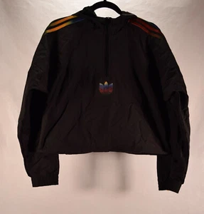 Adidas Womens Hoodie Lightweight Windbreaker Jacket Crop Black S - Imagen 1 de 3