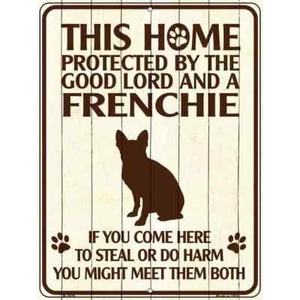 Frenchie Protected Parking Sign 9"x 12" for Home Wall Door Garage Novelty - Picture 1 of 1